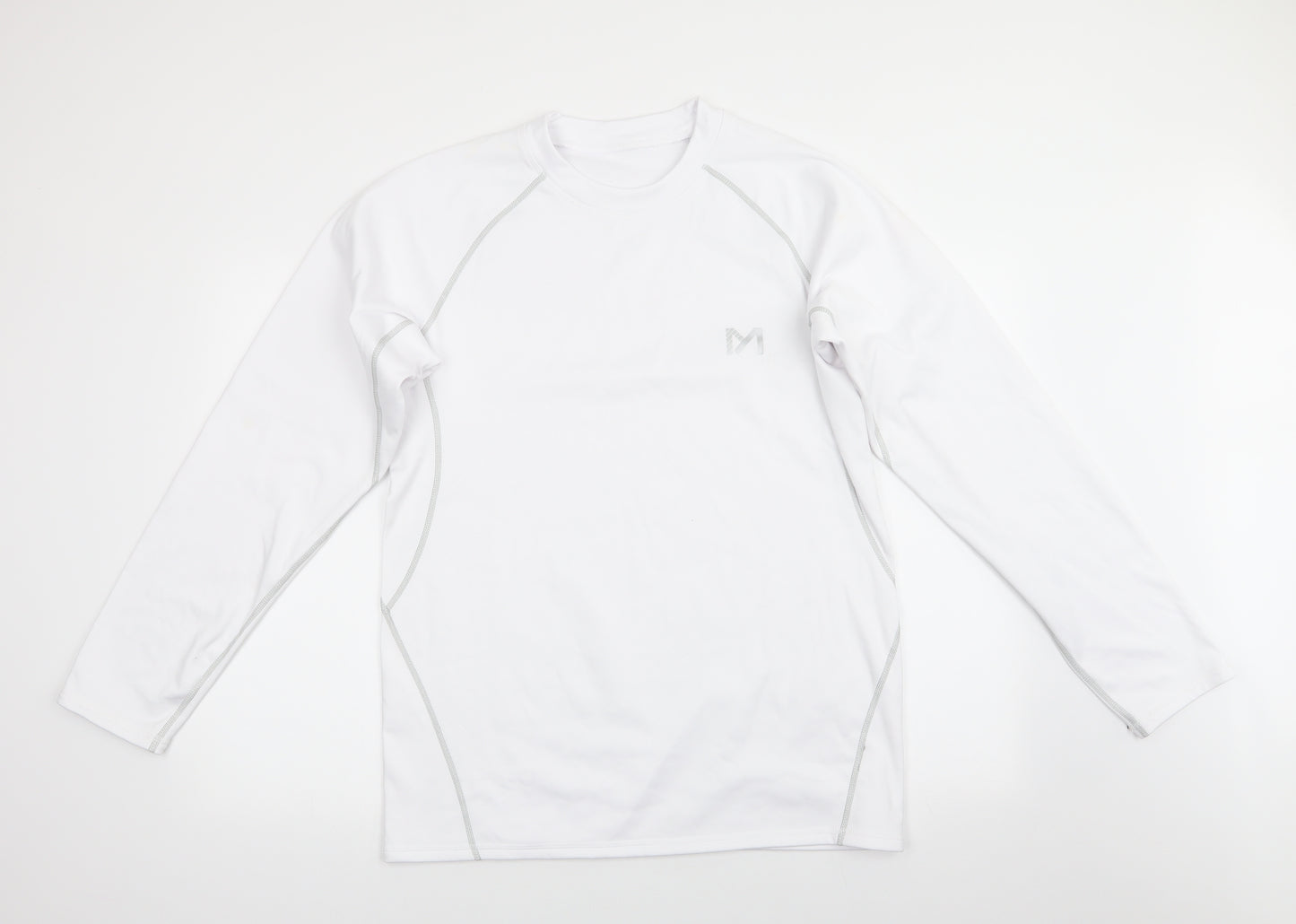 Preworn Mens White  Polyester Pullover Sweatshirt Size 2XL   - Grey top stitching M Motiff