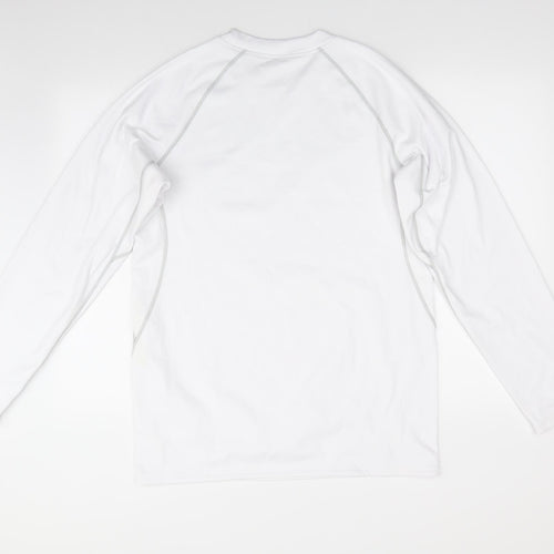 Preworn Mens White  Polyester Pullover Sweatshirt Size 2XL   - Grey top stitching M Motiff