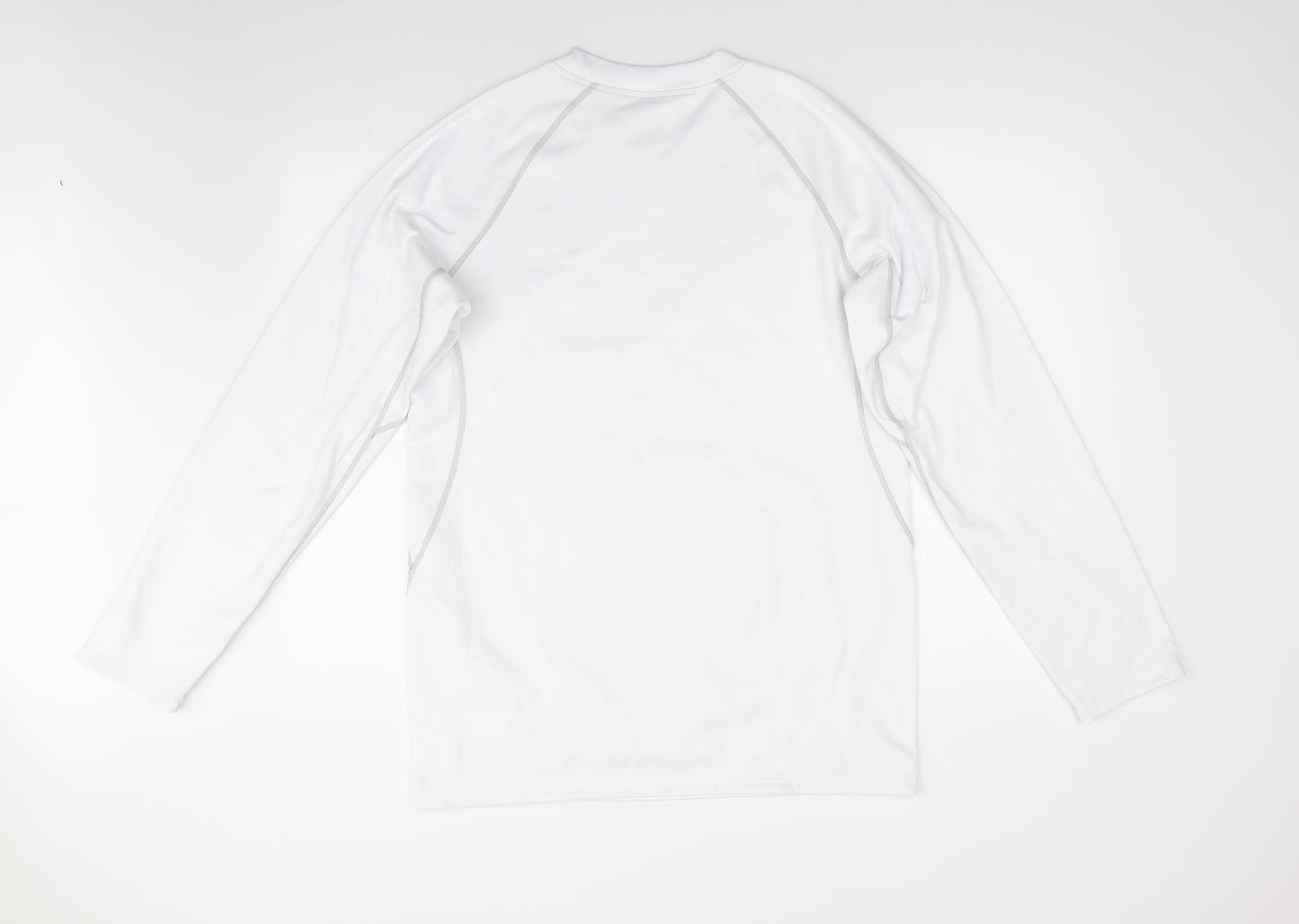 Preworn Mens White  Polyester Pullover Sweatshirt Size 2XL   - Grey top stitching M Motiff
