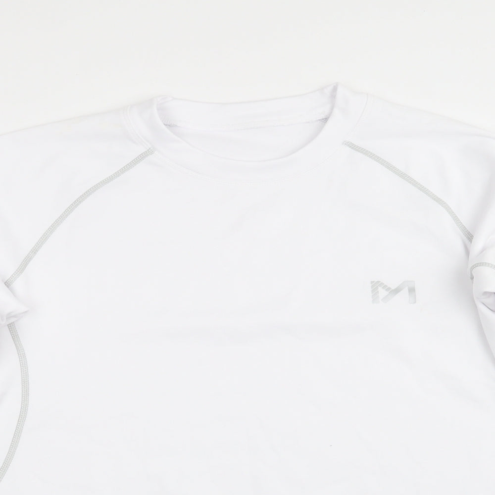 Preworn Mens White  Polyester Pullover Sweatshirt Size 2XL   - Grey top stitching M Motiff