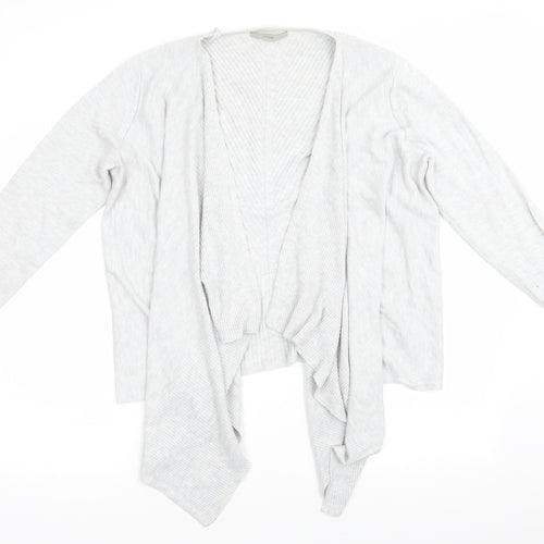 George Womens Grey V-Neck  Acrylic Cardigan Jumper Size 16   - Waterfall Cardigan Light Grey Blue Mix