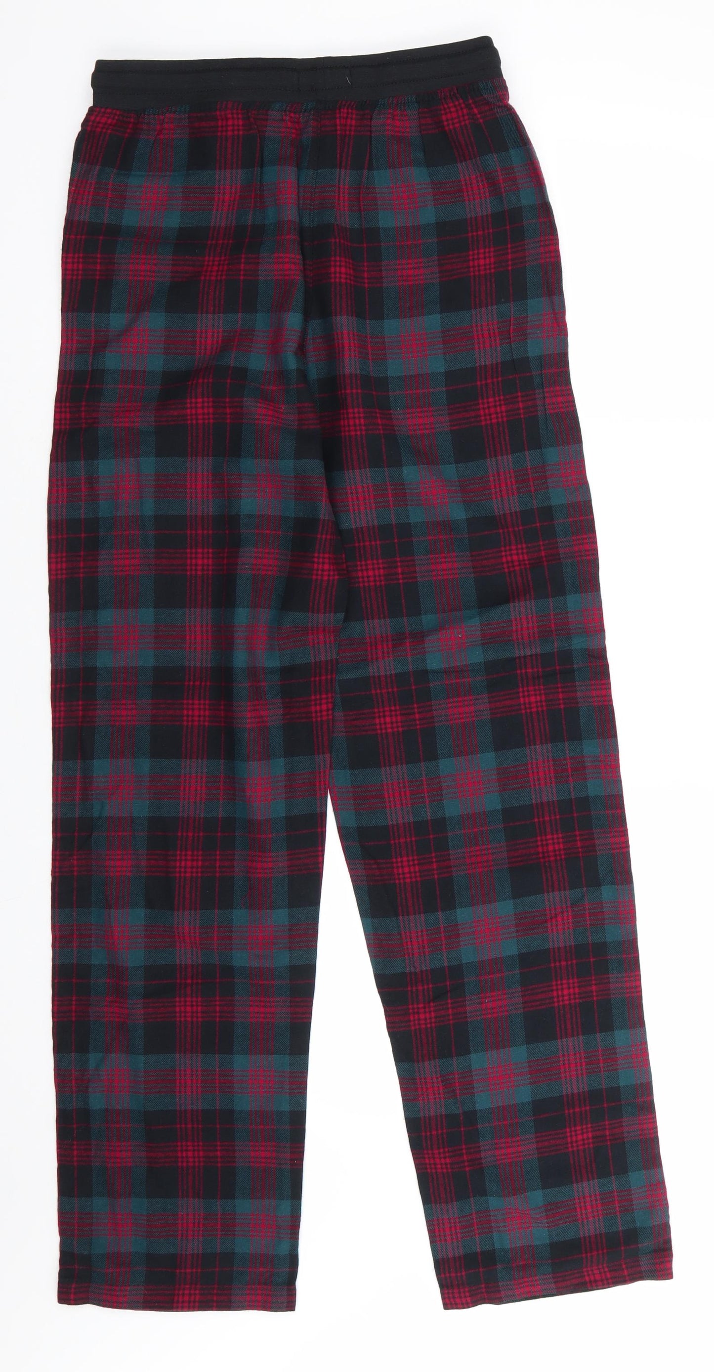 Primark Mens Red Check Cotton  Pyjama Pants Size XS  Drawstring - Teal Black Red