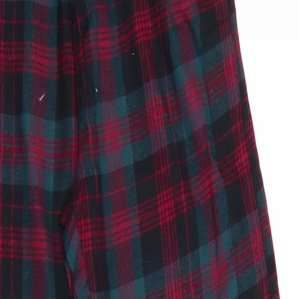 Primark Mens Red Check Cotton  Pyjama Pants Size XS  Drawstring - Teal Black Red