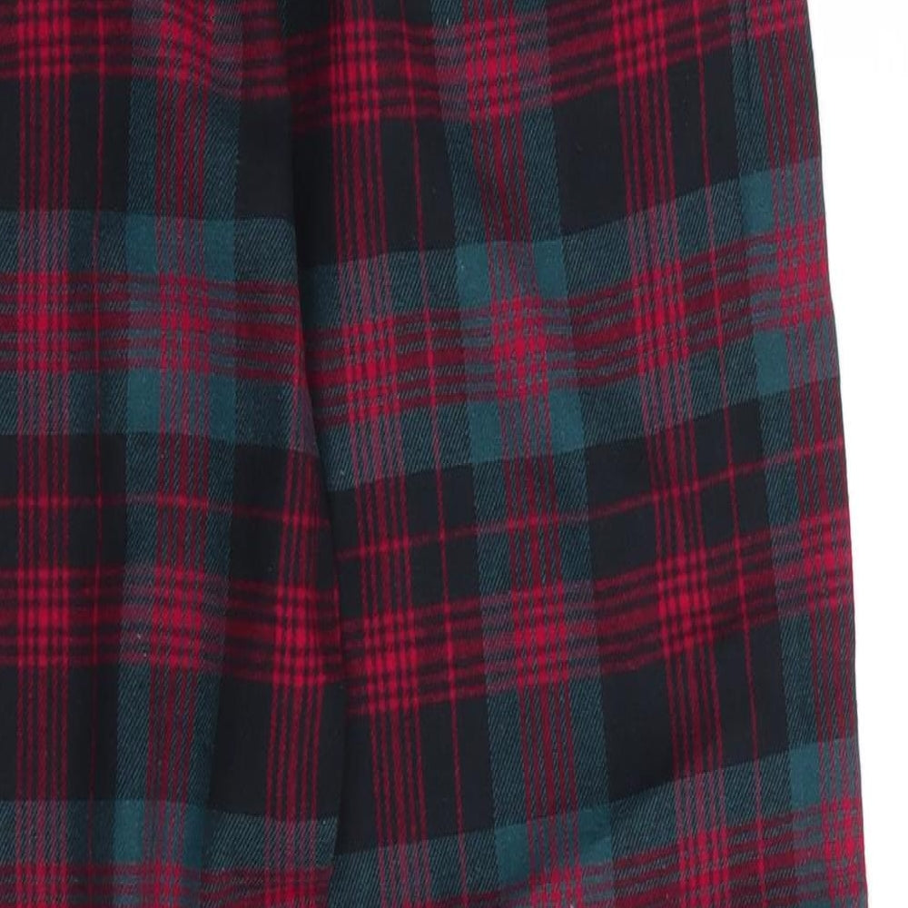 Primark Mens Red Check Cotton  Pyjama Pants Size XS  Drawstring - Teal Black Red