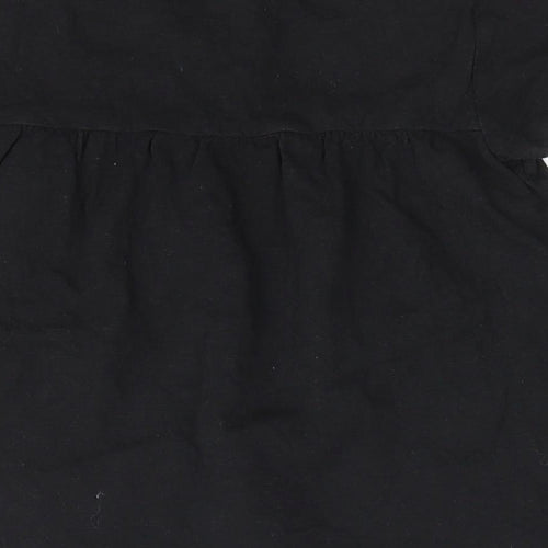 NEXT Girls Black  Cotton Tunic T-Shirt Size 5-6 Years Round Neck Pullover - A Line style T-shirt