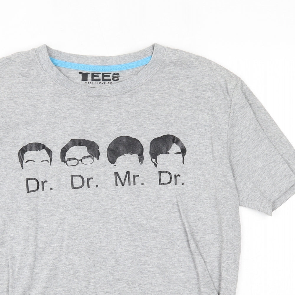 Tee AG Mens Grey  Cotton  T-Shirt Size M Round Neck  - Dr Doctor