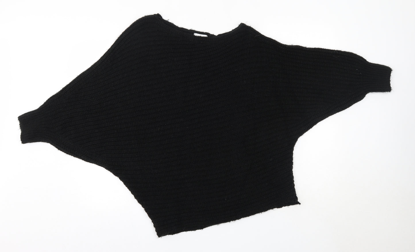 Topshop Womens Black Round Neck  Acrylic Pullover Jumper Size XS