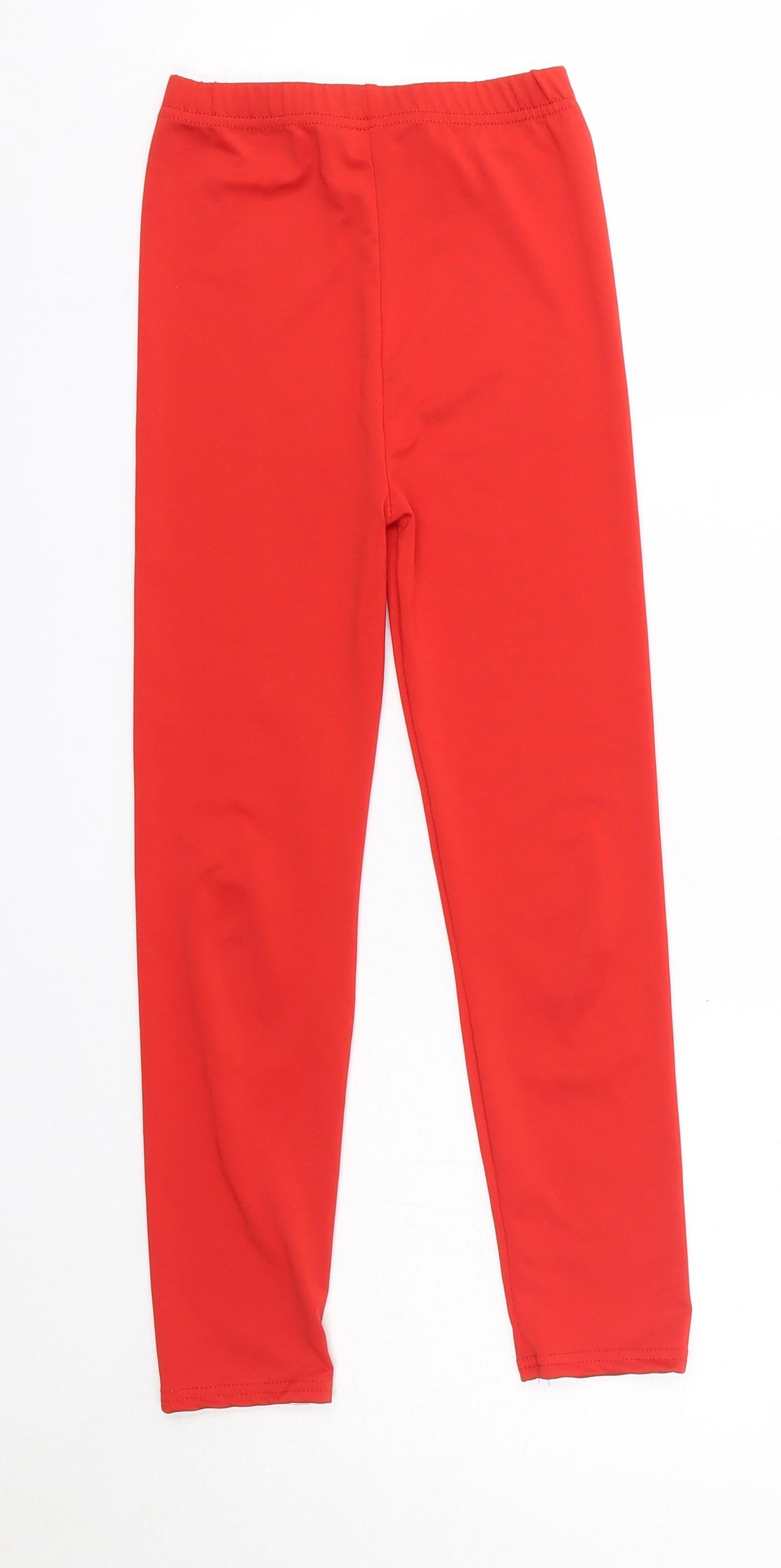 Re Tech Uk Girls Red  Polyester Jegging Trousers Size 7-8 Years  Regular