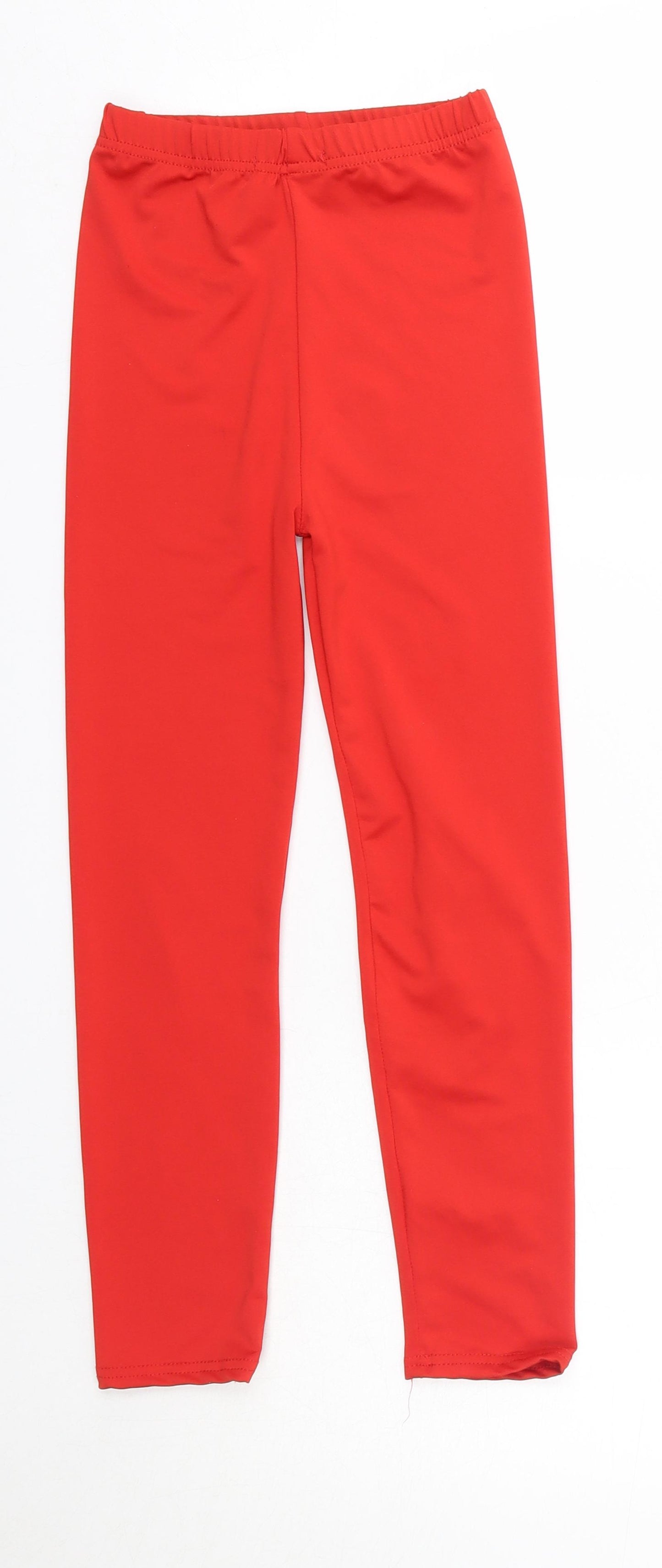 Re Tech Uk Girls Red  Polyester Jegging Trousers Size 7-8 Years  Regular