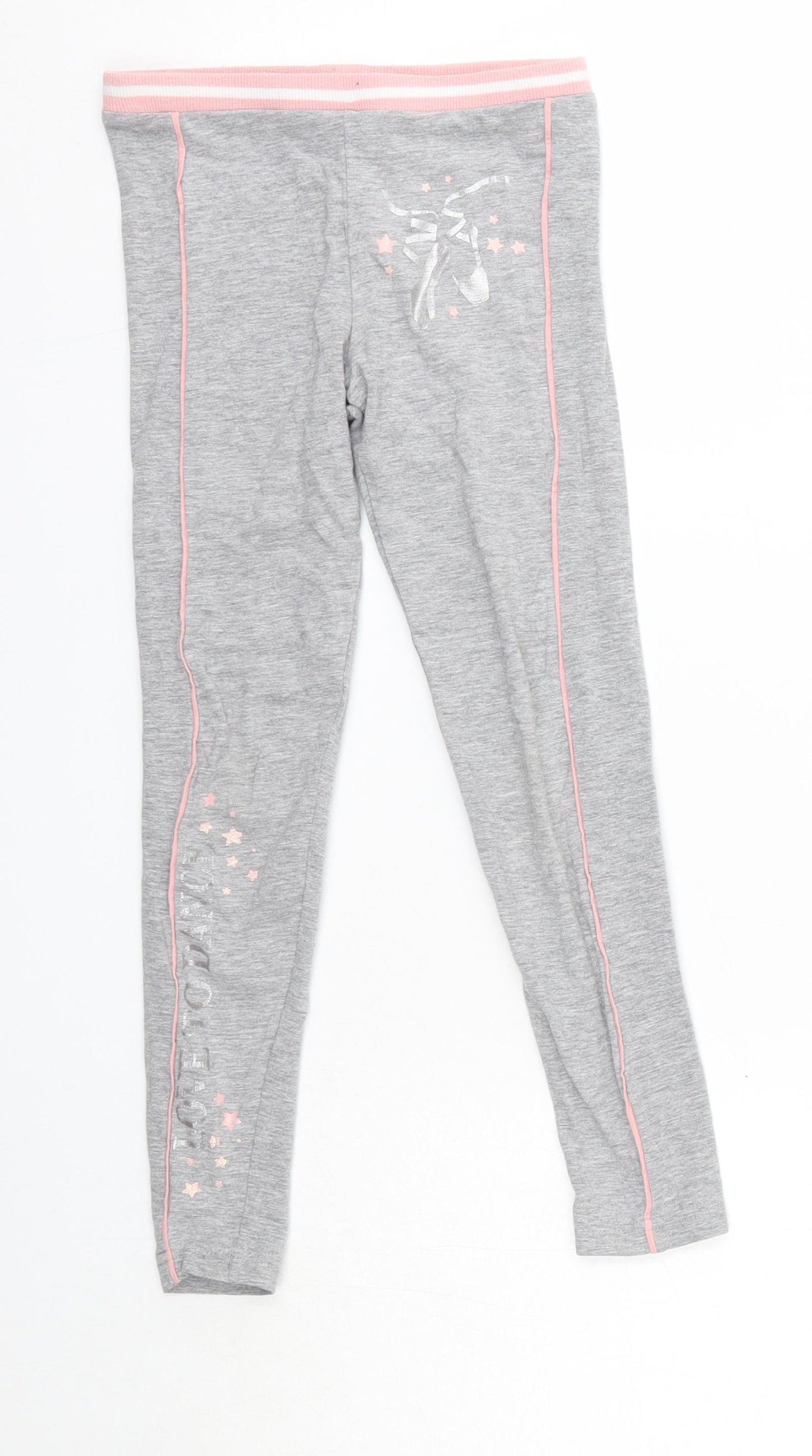Primark Girls Grey  Cotton Jegging Trousers Size 6-7 Years  Regular