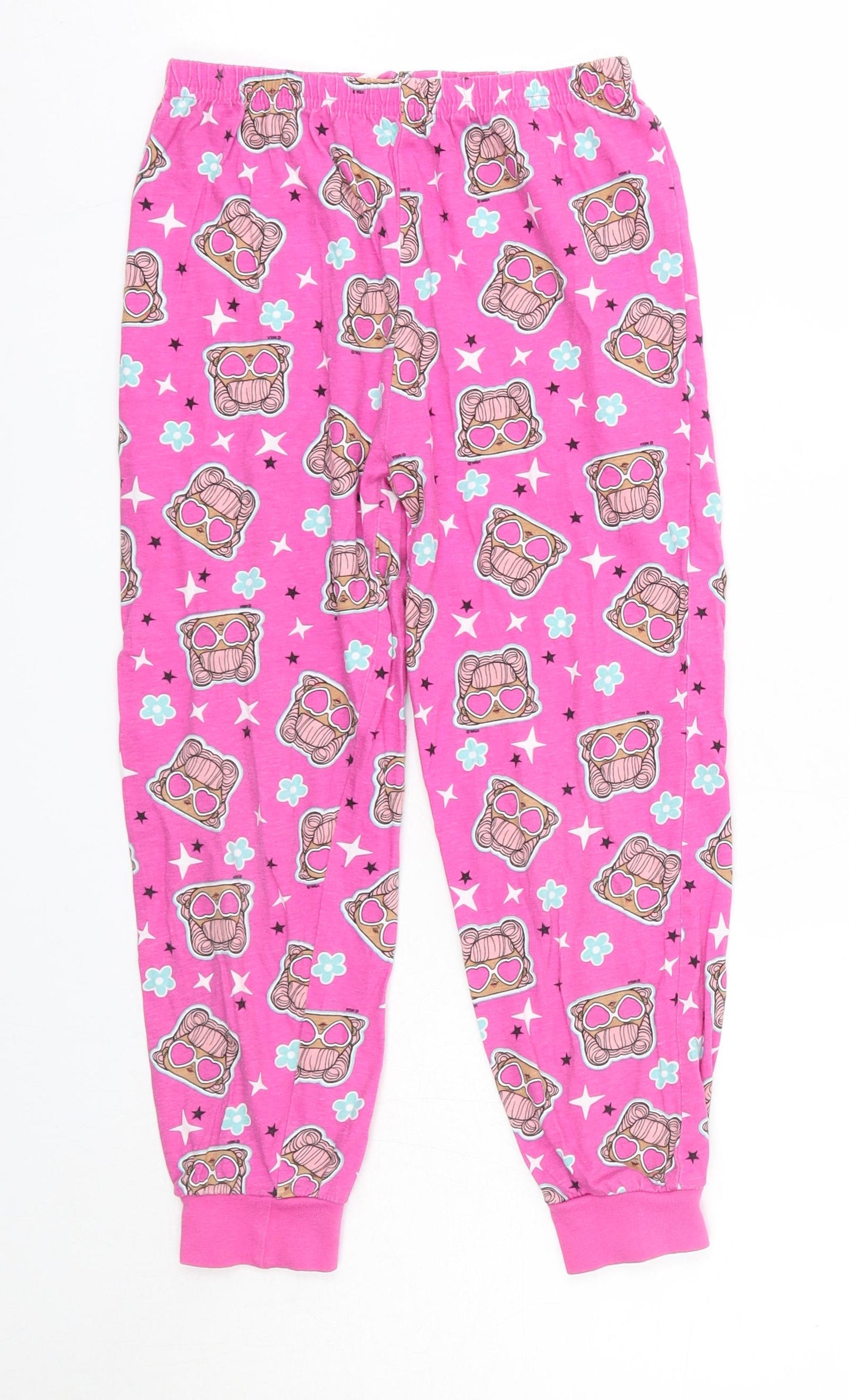 Primark Girls Pink Solid 100% Cotton  Pyjama Pants Size 6-7 Years   - LOL