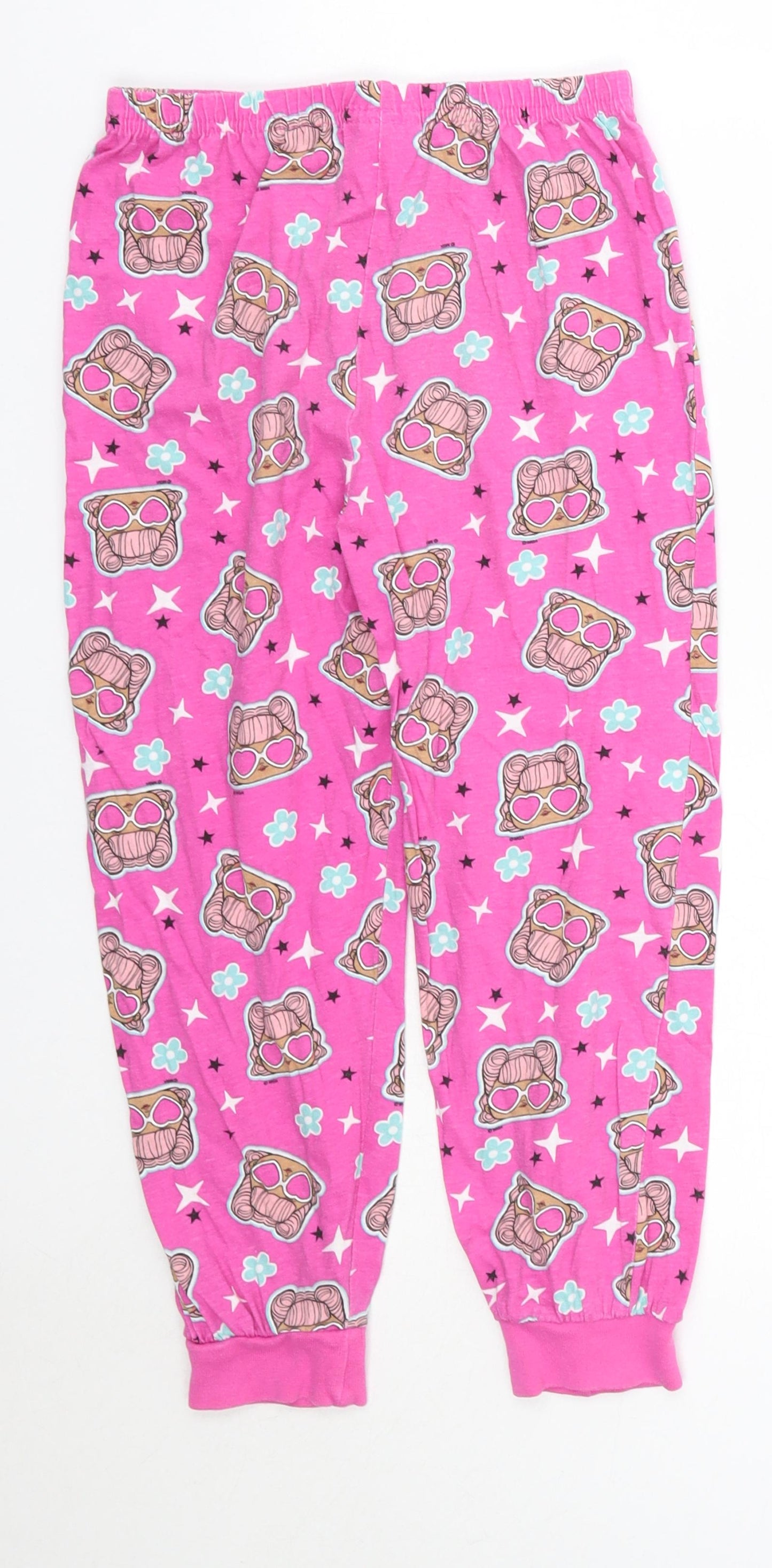 Primark Girls Pink Solid 100% Cotton  Pyjama Pants Size 6-7 Years   - LOL