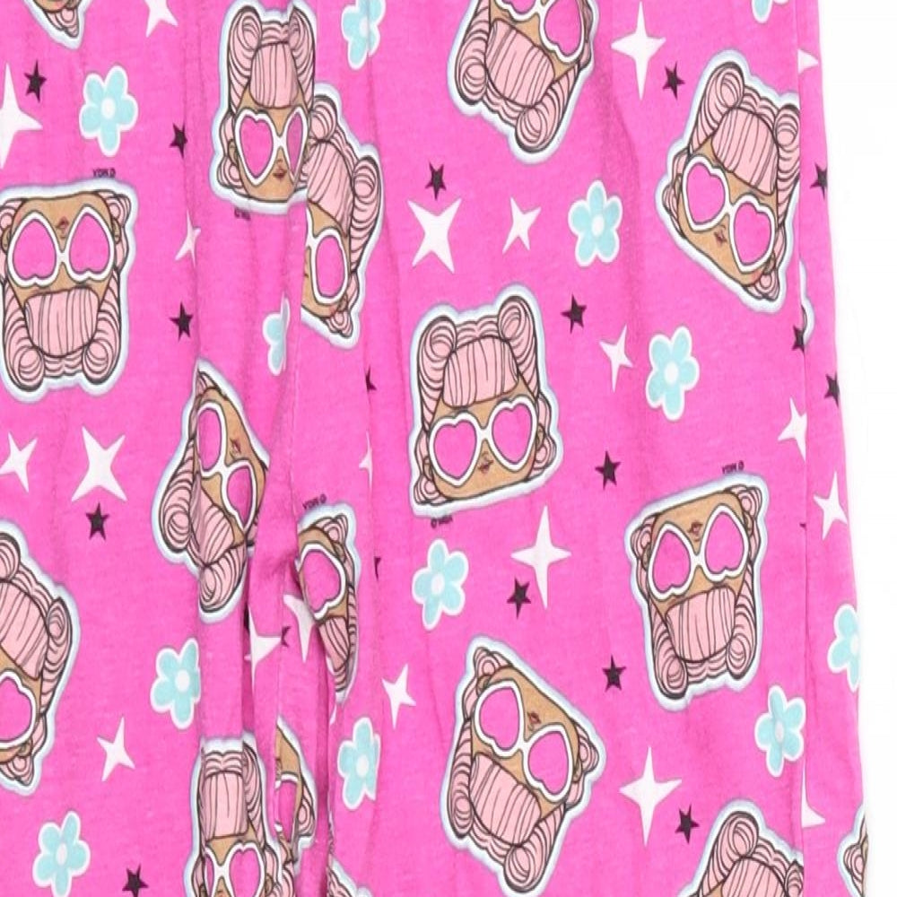 Primark Girls Pink Solid 100% Cotton  Pyjama Pants Size 6-7 Years   - LOL