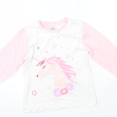 Sweet Dreams Girls Pink  100% Cotton Basic Casual Size 7-8 Years Round Neck  - Unicorn