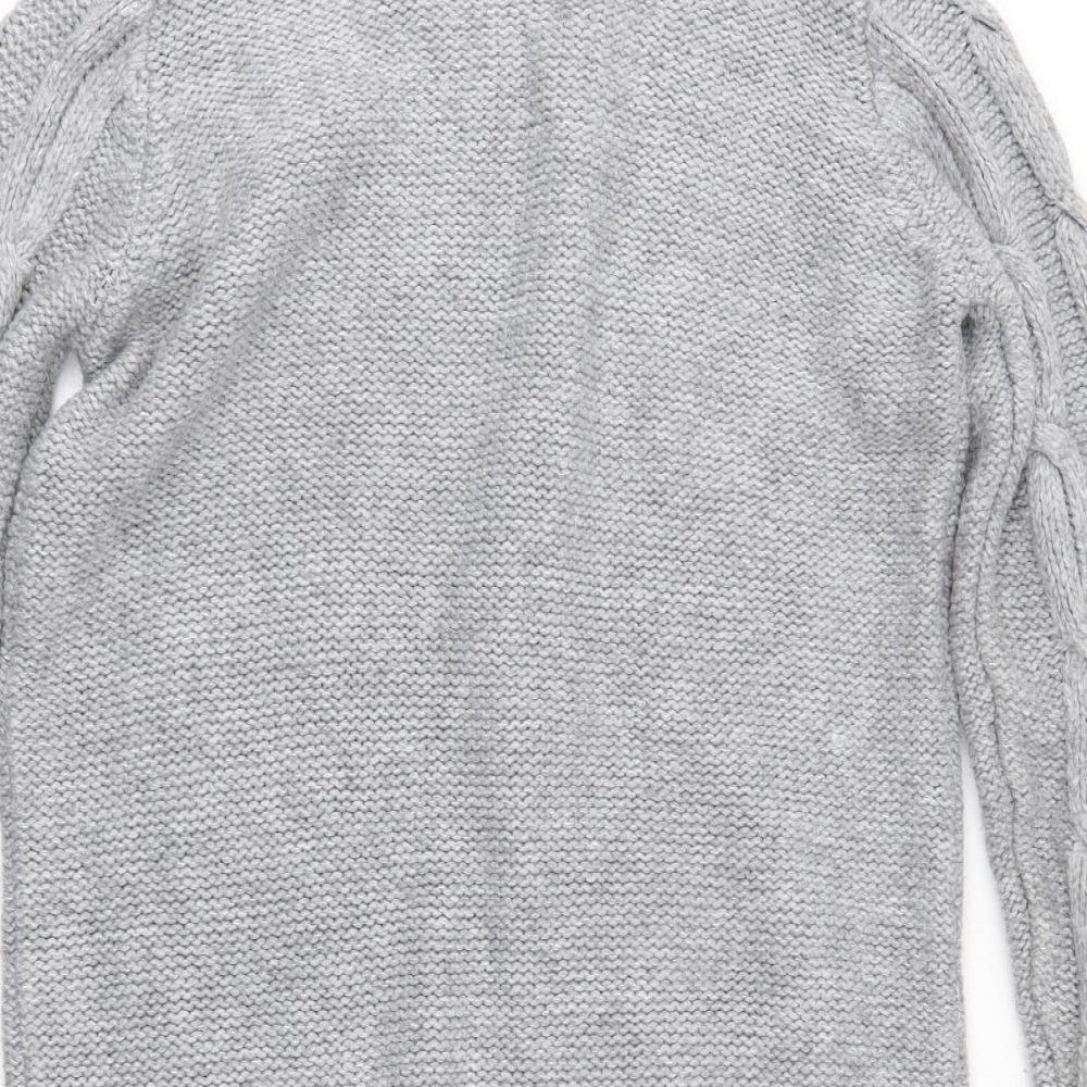 Falmer Womens Grey  Acrylic Jumper Dress  Size L  Roll Neck