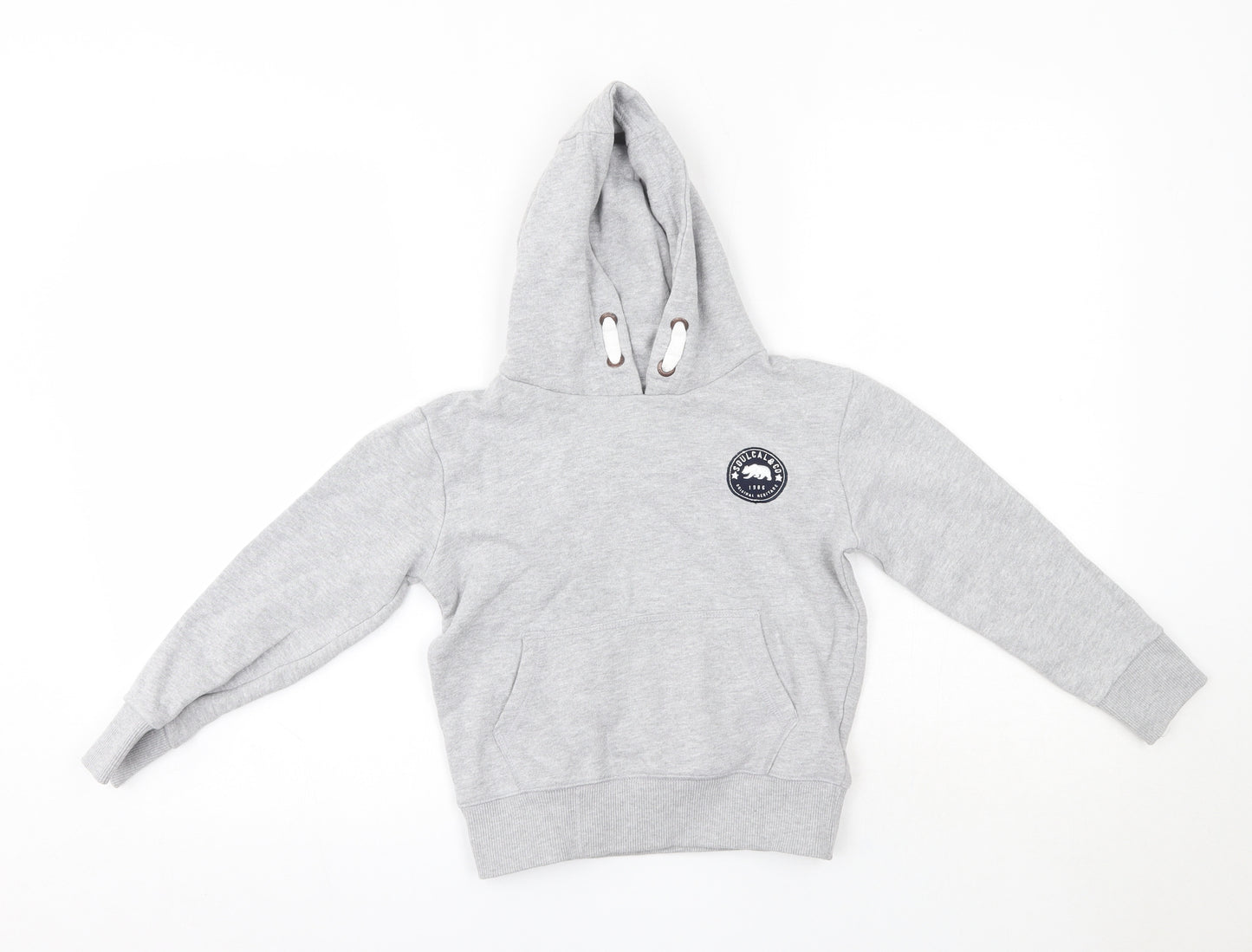SoulCal&Co Boys Grey  Cotton Pullover Hoodie Size 7-8 Years