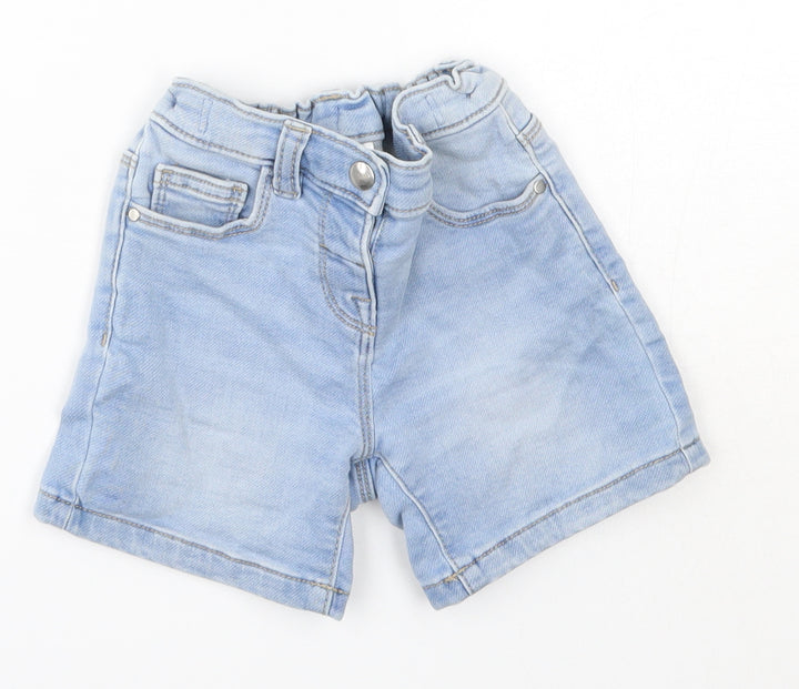 Matalan Girls Blue  Cotton Boyfriend Shorts Size 3-4 Years  Regular