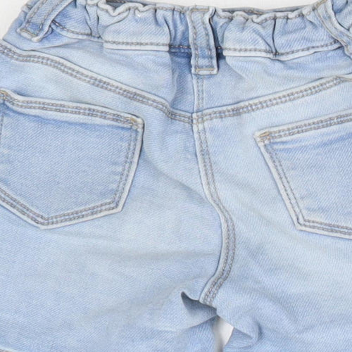 Matalan Girls Blue  Cotton Boyfriend Shorts Size 3-4 Years  Regular