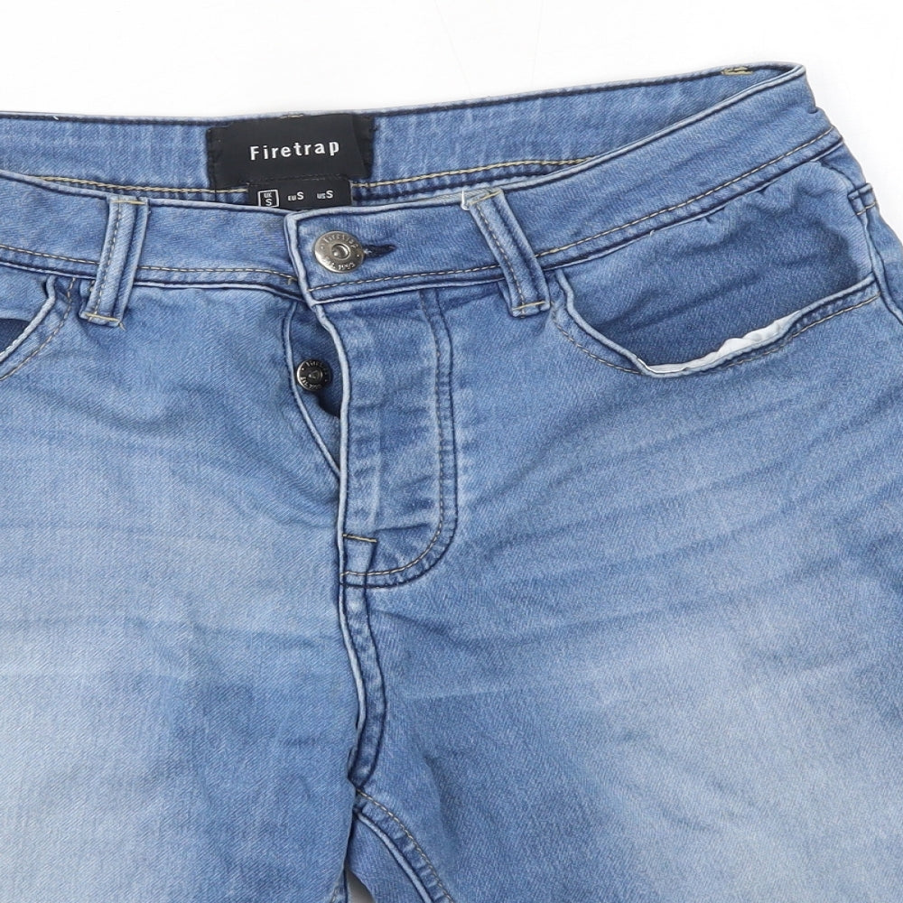 Firetrap Mens Blue  Cotton Chino Shorts Size S  Regular