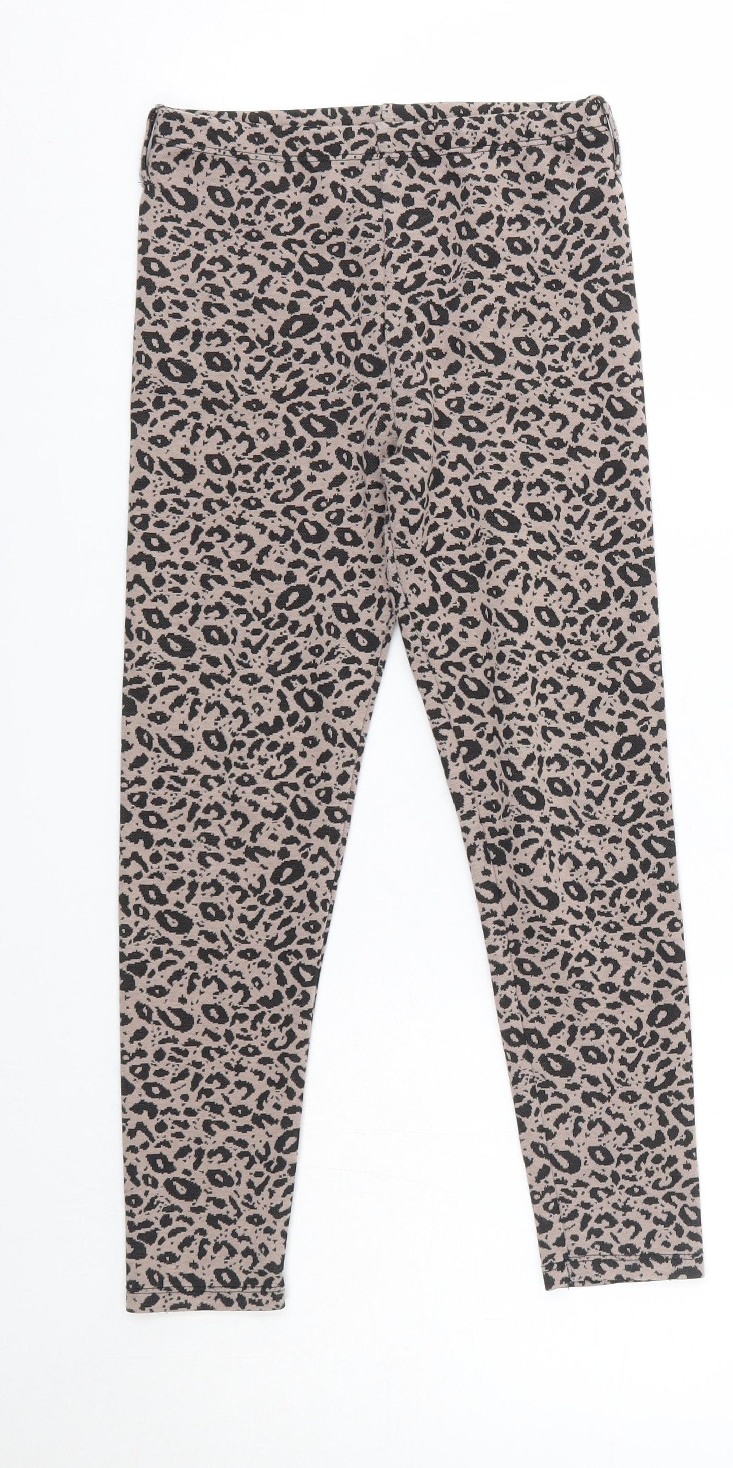 Matalan Girls Brown Animal Print Polyester Jegging Trousers Size 8-9 Years  Regular