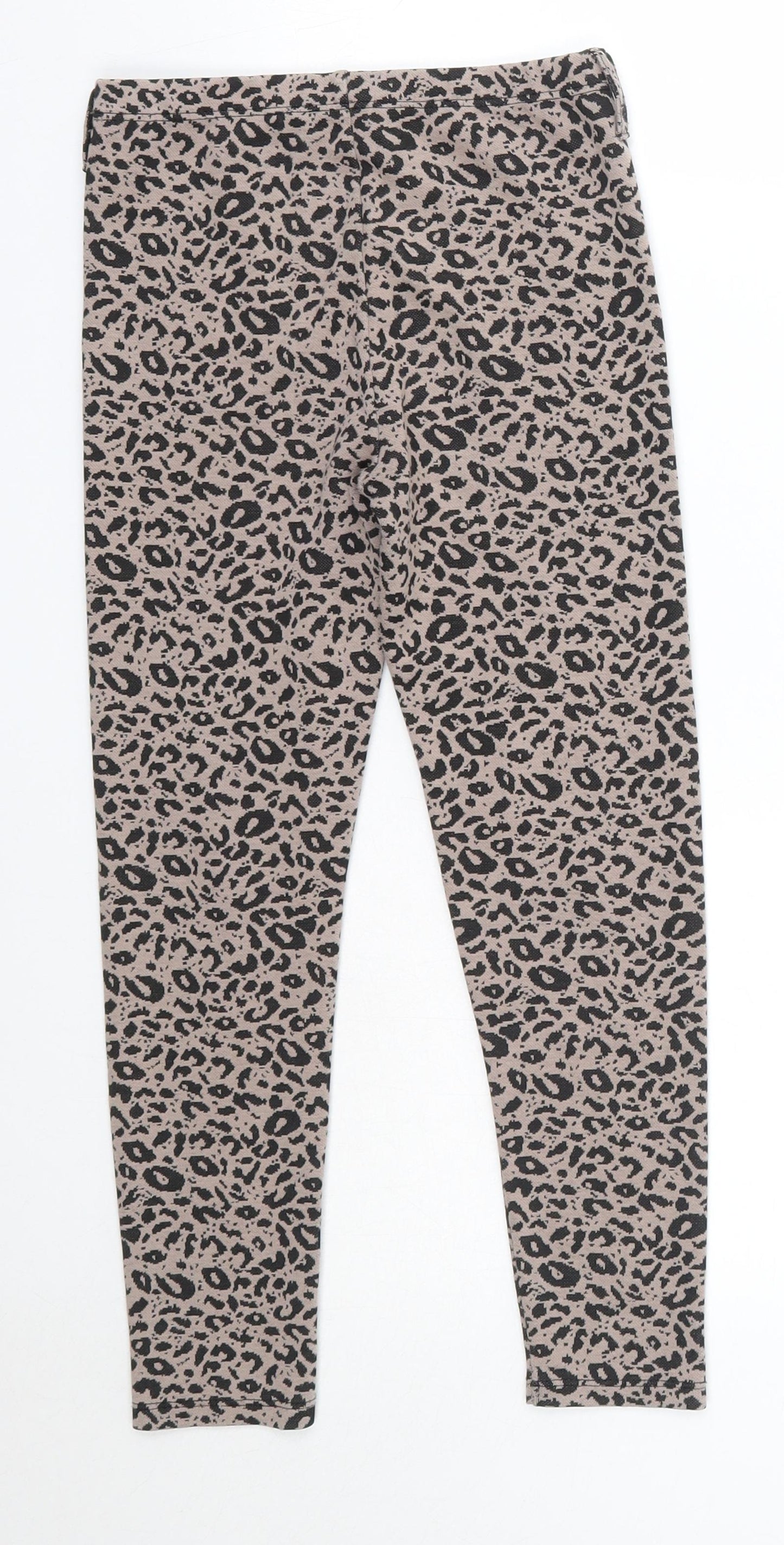 Matalan Girls Brown Animal Print Polyester Jegging Trousers Size 8-9 Years  Regular