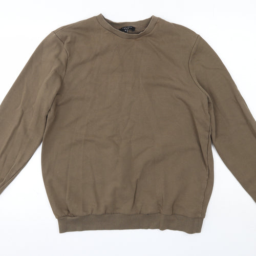 New Look Mens Green Round Neck  Cotton Pullover Jumper Size S