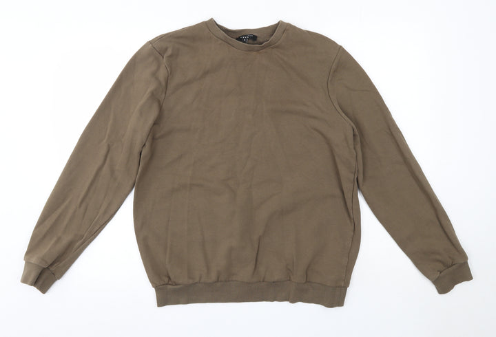 New Look Mens Green Round Neck Cotton Pullover Jumper Size S
