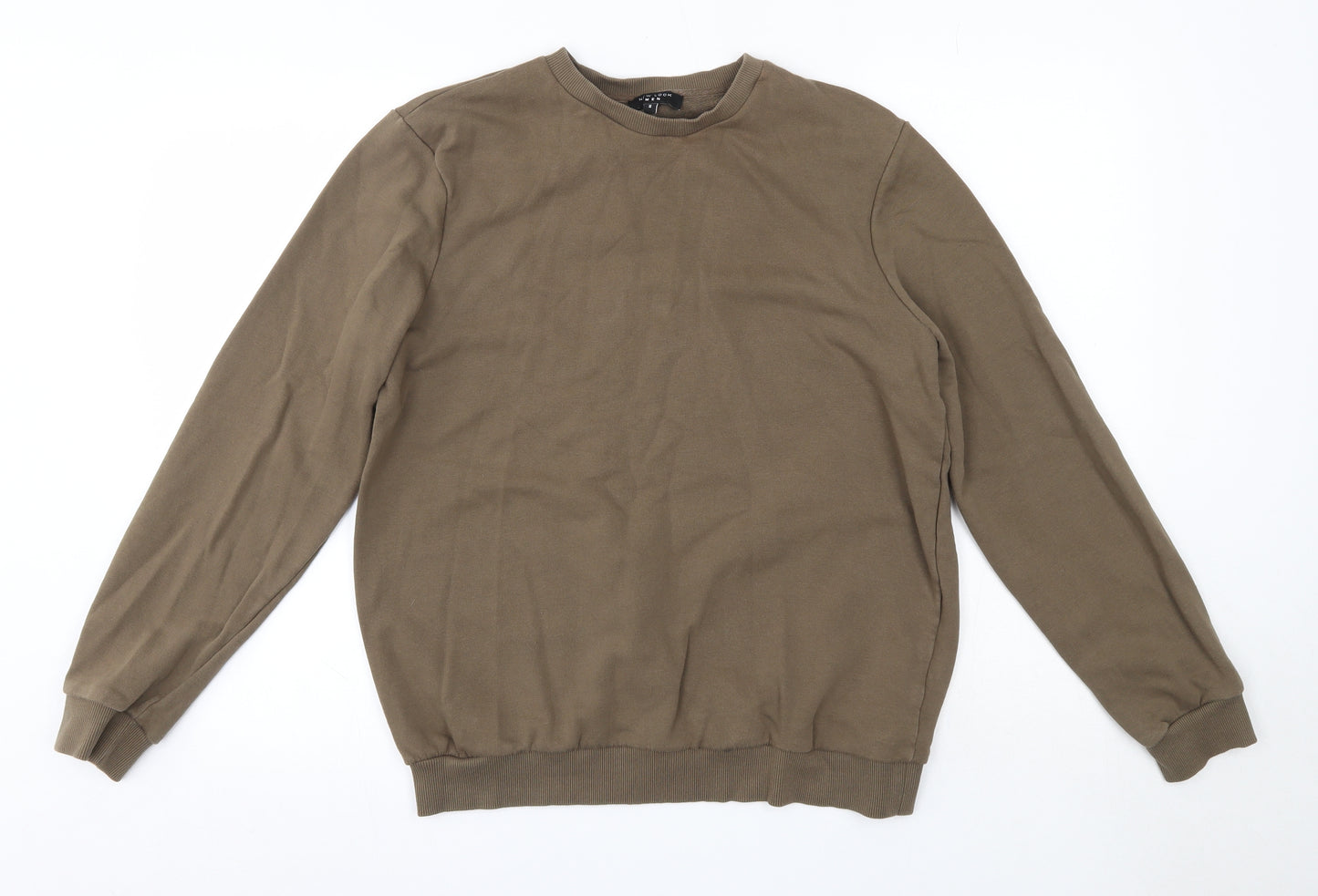 New Look Mens Green Round Neck  Cotton Pullover Jumper Size S