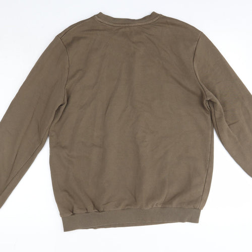 New Look Mens Green Round Neck  Cotton Pullover Jumper Size S