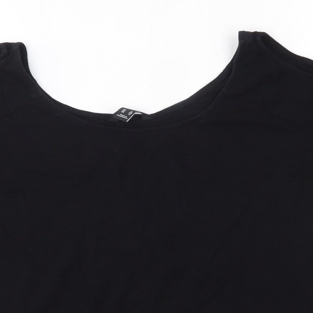 New Look Womens Black  100% Cotton Basic Blouse Size 18 Round Neck