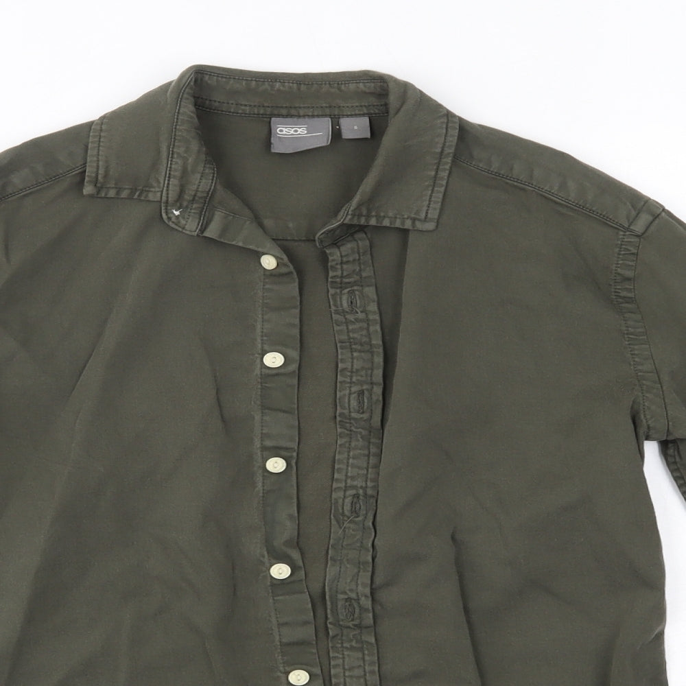 ASOS Mens Green  Cotton  Button-Up Size S Collared