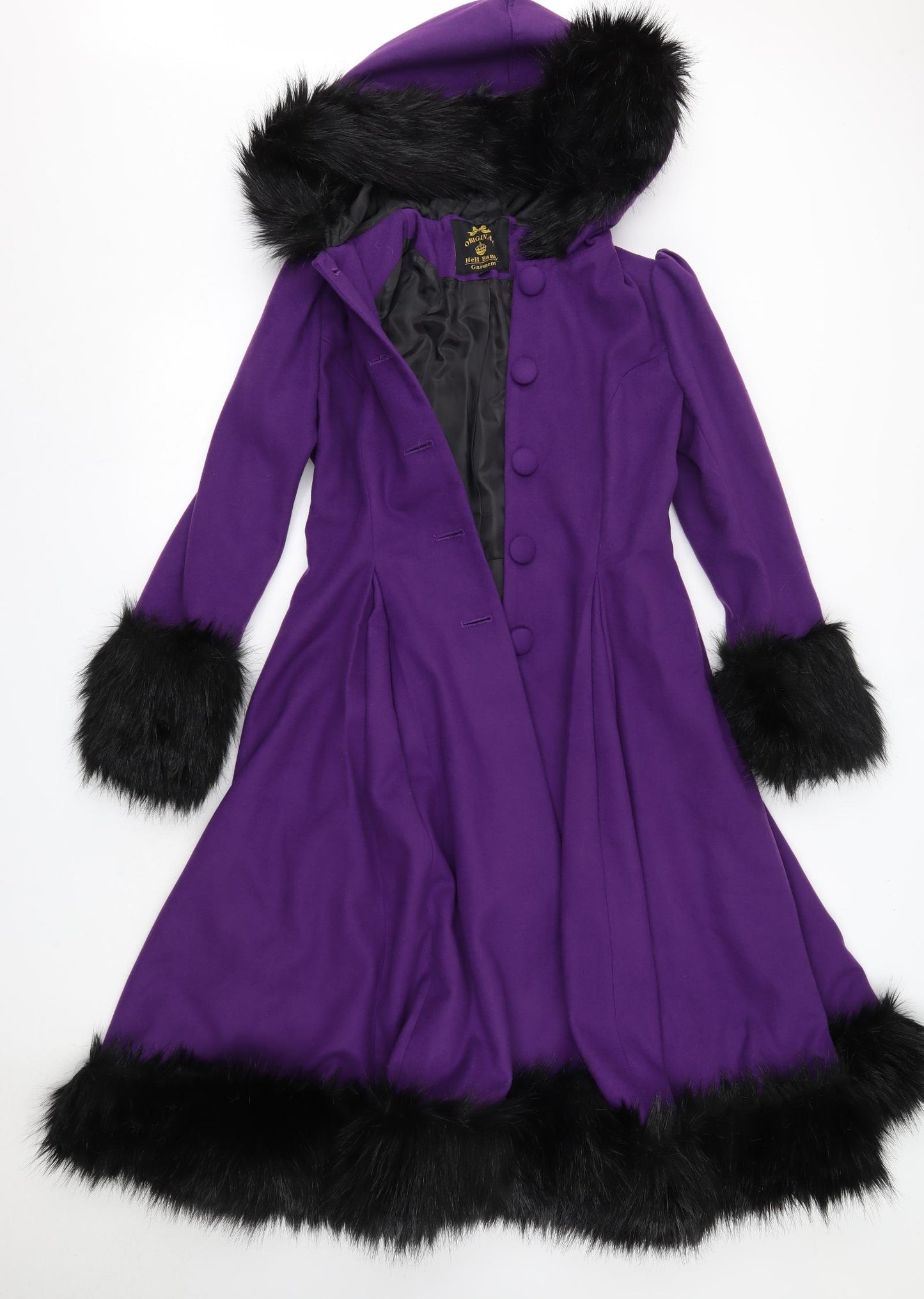 Hell Bunny Womens Purple   Overcoat Coat Size XS