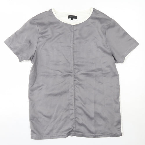 River Island Mens Grey  Polyester  T-Shirt Size S Round Neck
