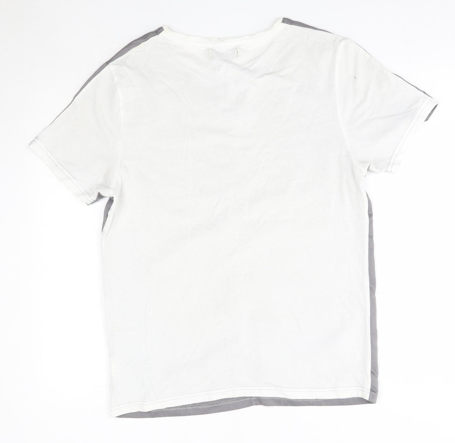 River Island Mens Grey  Polyester  T-Shirt Size S Round Neck