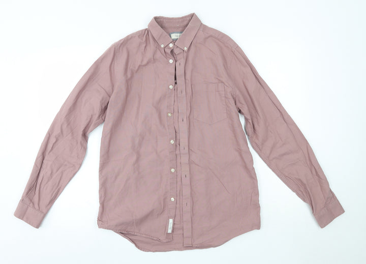 River Isalnd Mens Pink Cotton Button-Up Size S Collared