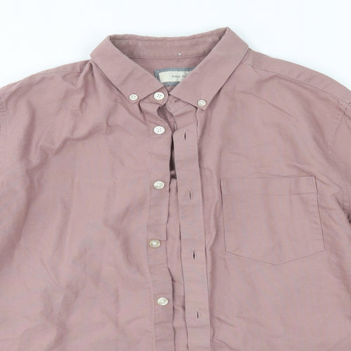 River Isalnd Mens Pink  Cotton  Button-Up Size S Collared