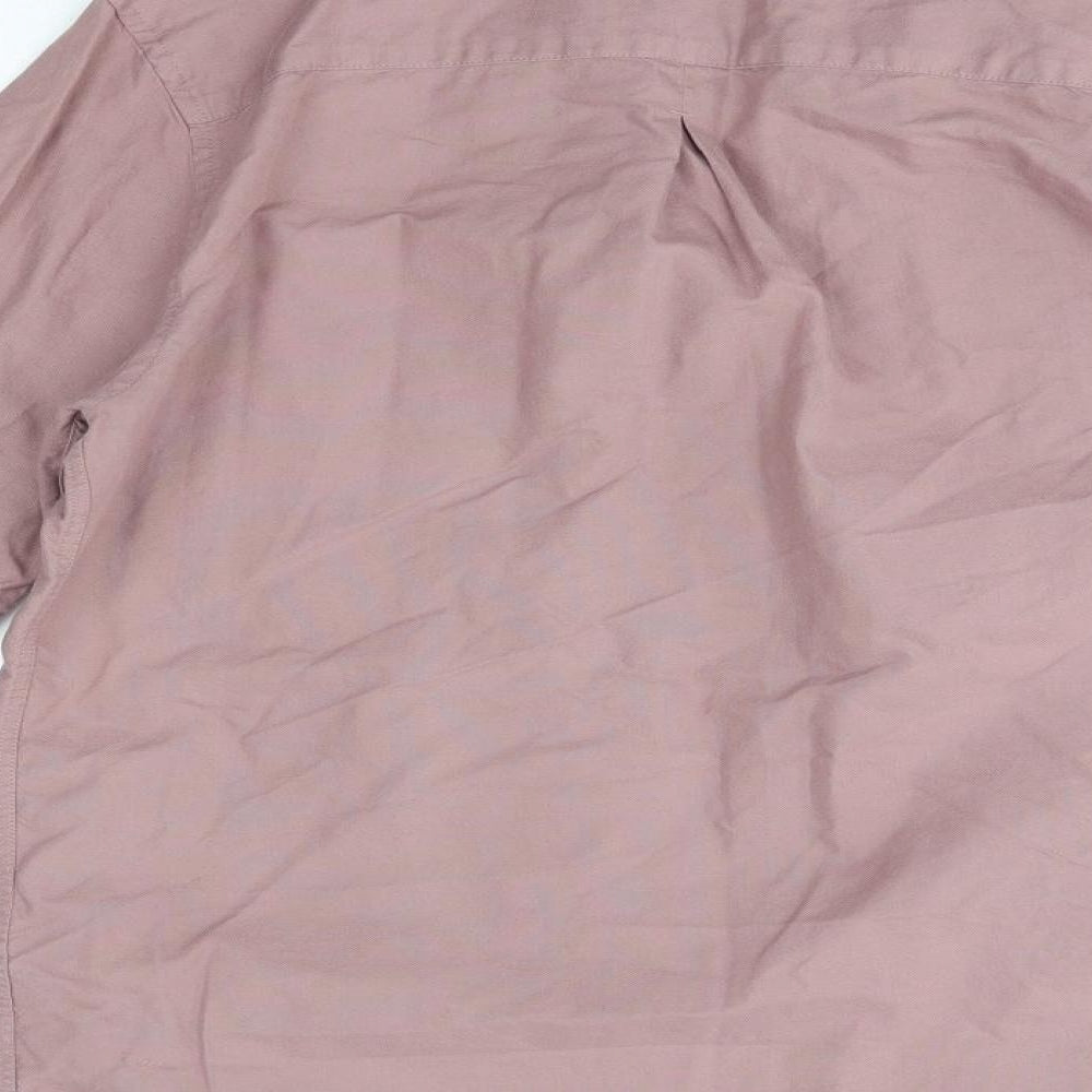 River Isalnd Mens Pink  Cotton  Button-Up Size S Collared