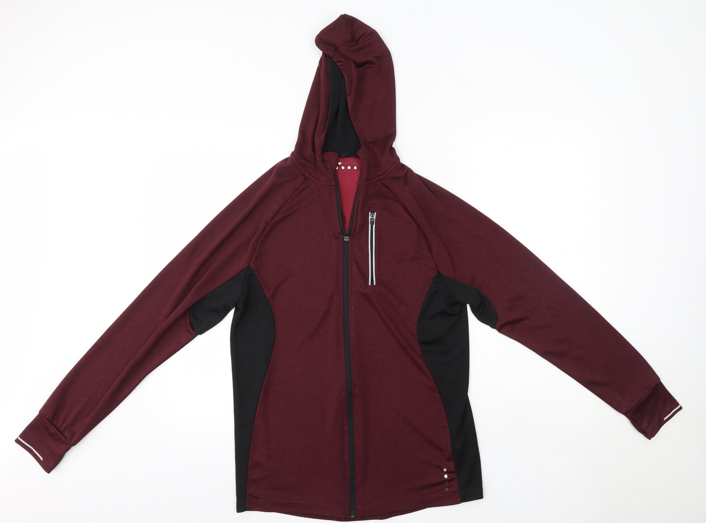 Soulexe Mens Red  Polyester Full Zip Hoodie Size S
