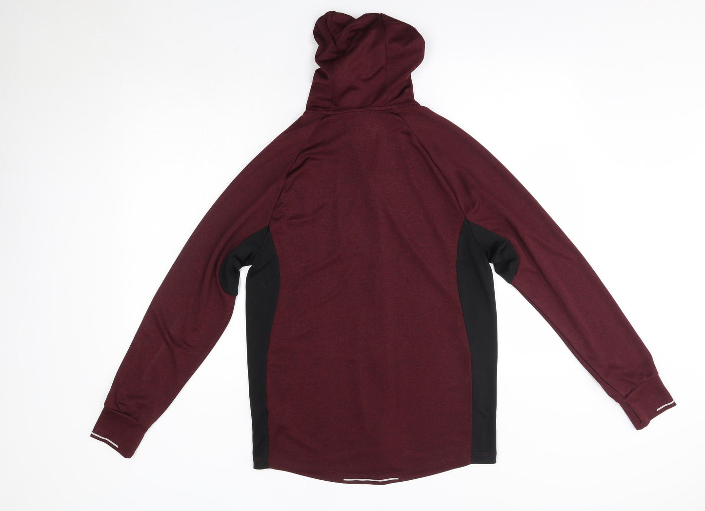 Soulexe Mens Red  Polyester Full Zip Hoodie Size S