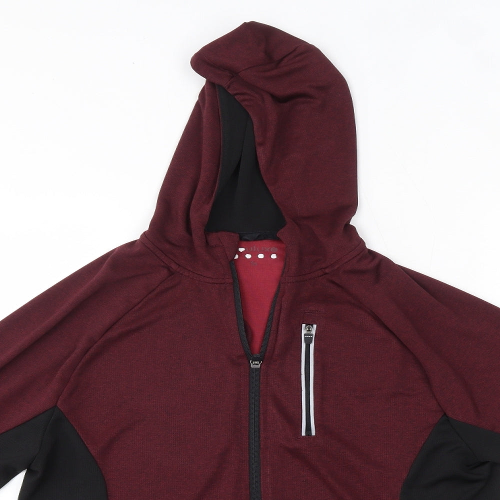 Soulexe Mens Red  Polyester Full Zip Hoodie Size S