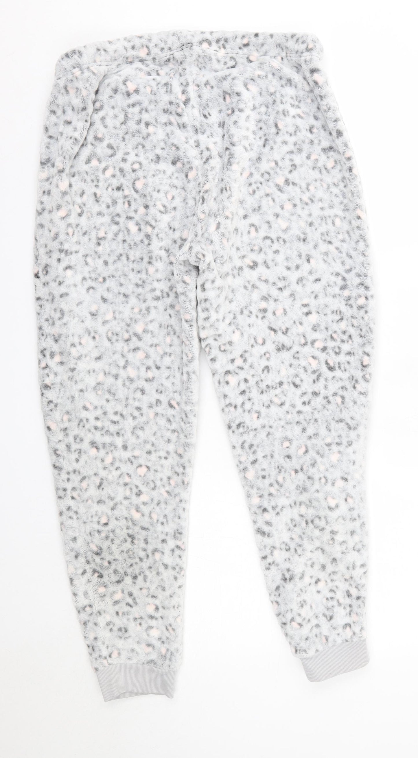 Debenhams Womens Grey Animal Print Polyester  Pyjama Pants Size 12