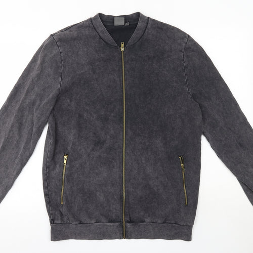 ASOS Mens Grey Round Neck  Cotton Full Zip Jumper Size M