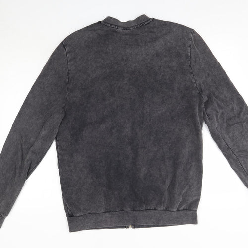 ASOS Mens Grey Round Neck  Cotton Full Zip Jumper Size M
