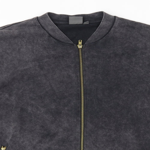 ASOS Mens Grey Round Neck  Cotton Full Zip Jumper Size M