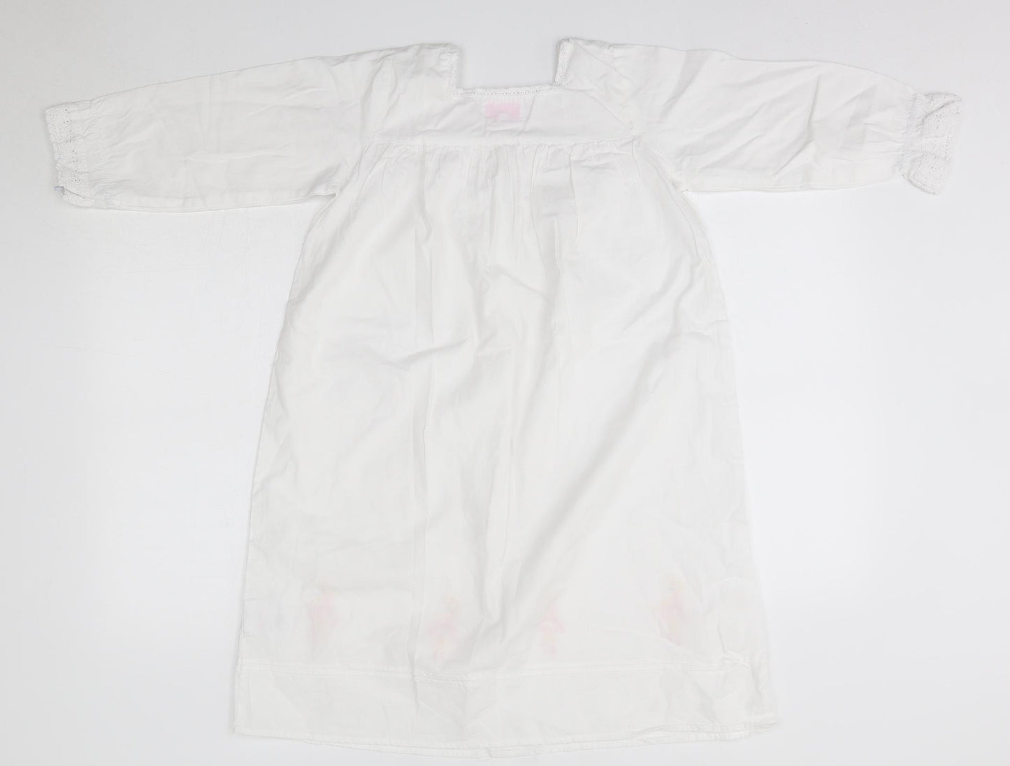 The 1 For U Girls White  100% Cotton A-Line  Size 6-7 Years  Square Neck  - Ballet Ballerina