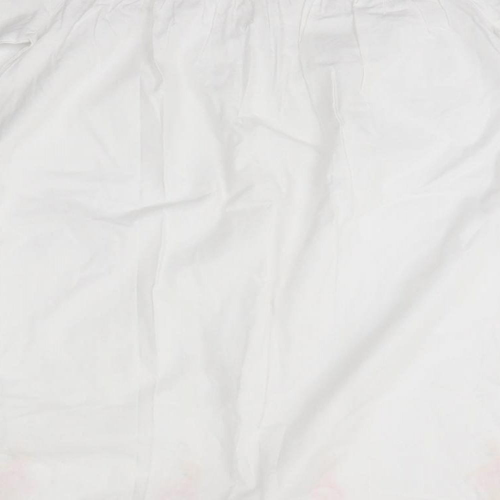 The 1 For U Girls White  100% Cotton A-Line  Size 6-7 Years  Square Neck  - Ballet Ballerina