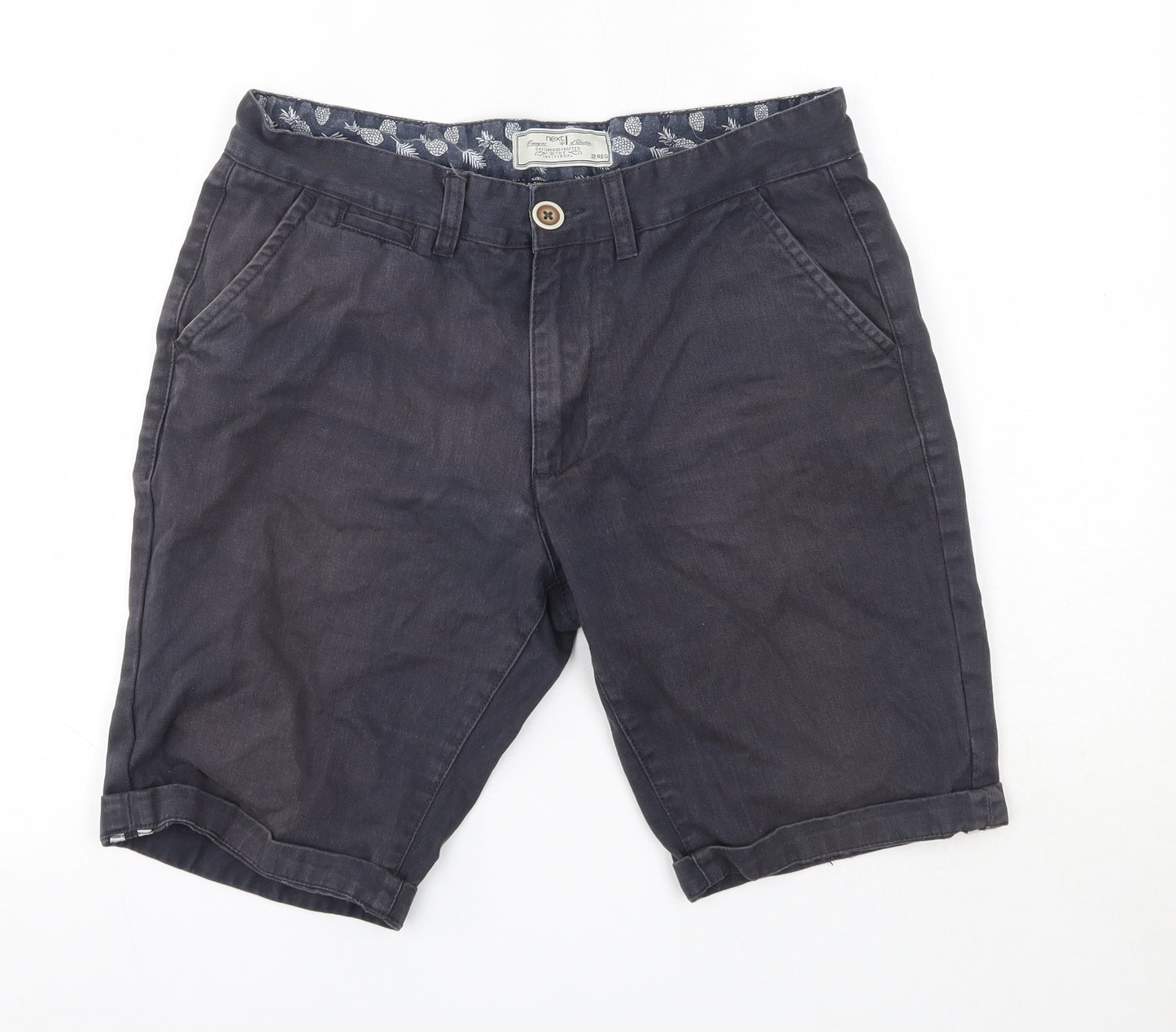 NEXT Mens Blue  Cotton Chino Shorts Size 32 in  Regular