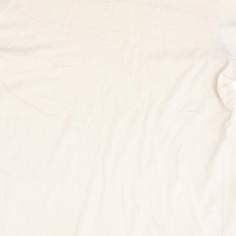 New Look Mens Beige  Cotton  T-Shirt Size S Round Neck