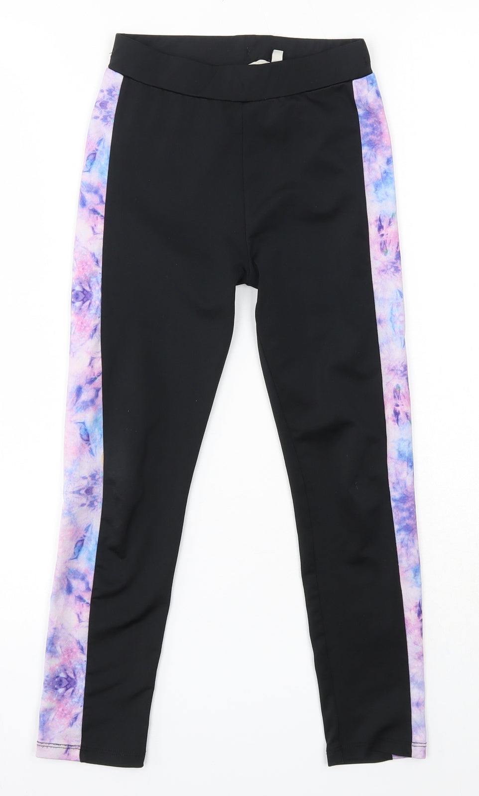 Miss Evie Girls Black  Polyester Jegging Trousers Size 7-8 Years  Regular