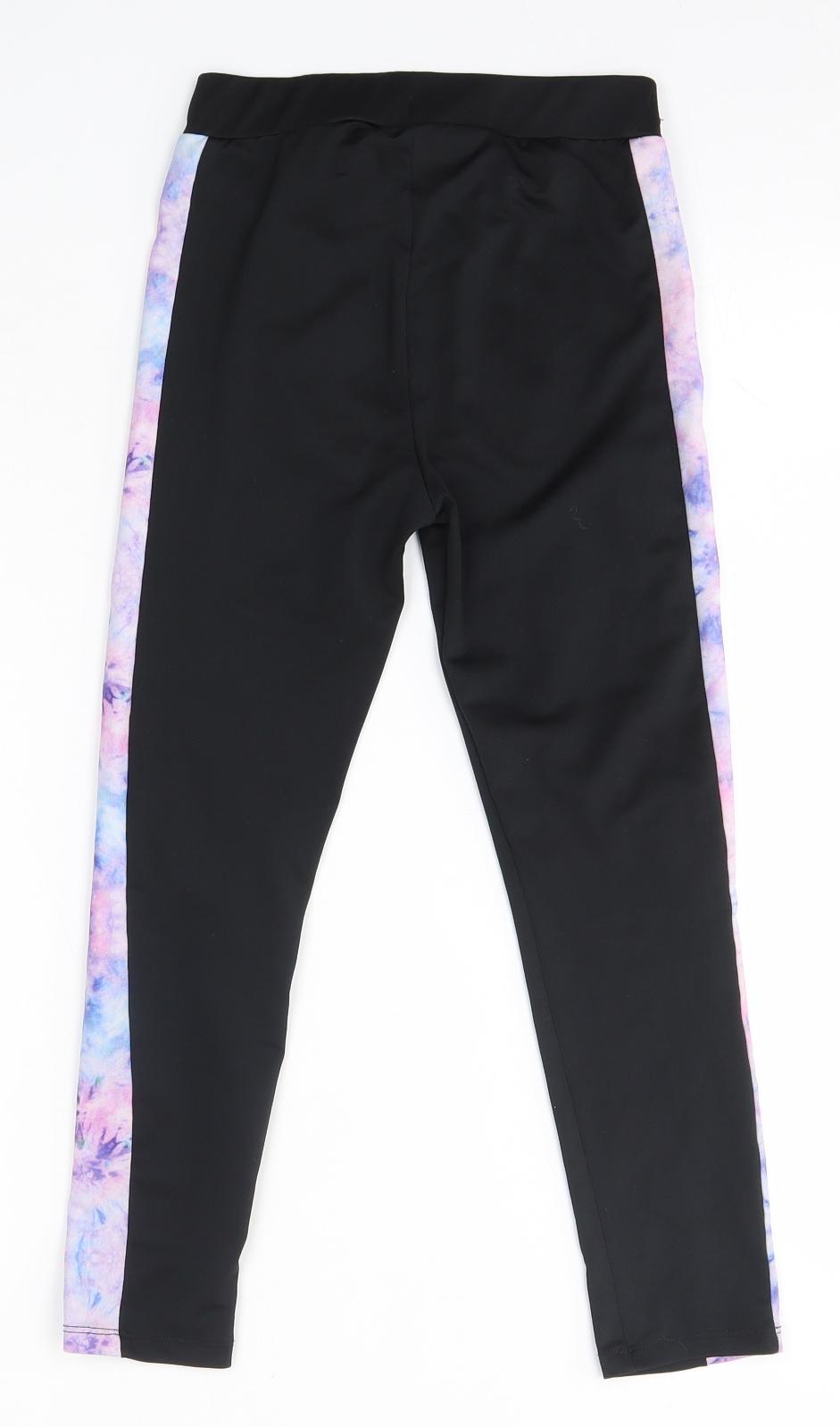 Miss Evie Girls Black  Polyester Jegging Trousers Size 7-8 Years  Regular